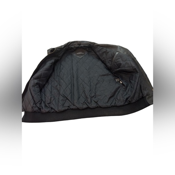 Saks Fifth Avenue Black Leather Jacket Vintage XL - Picture 6 of 14